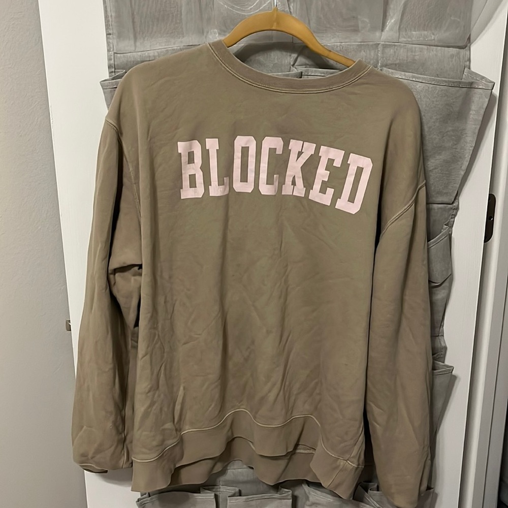 "BLOCKED" oversized Call Her Daddy Pullover Merch size L